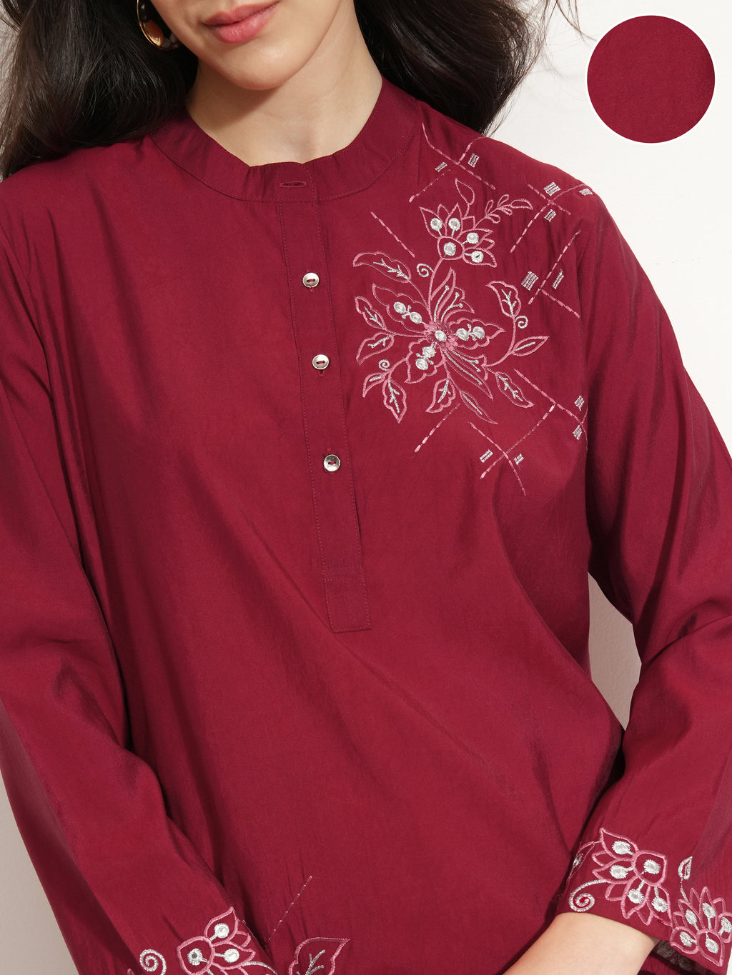 Vishudh Women Red Top With Trouser - Red - Image 5