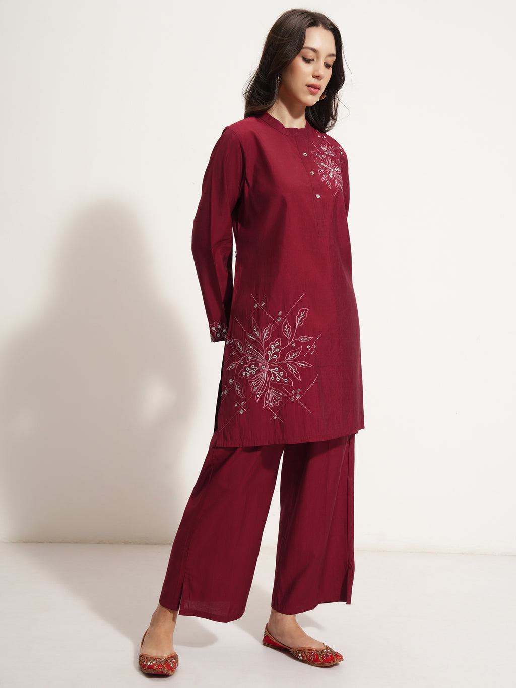 Vishudh Women Red Top With Trouser - Red - Image 6