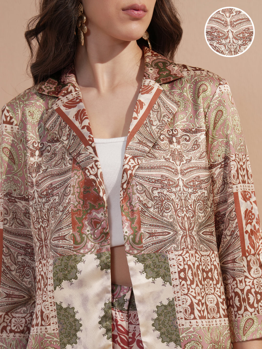 Vishudh Women Cream Blazer With Trouser - Cream - Image 5