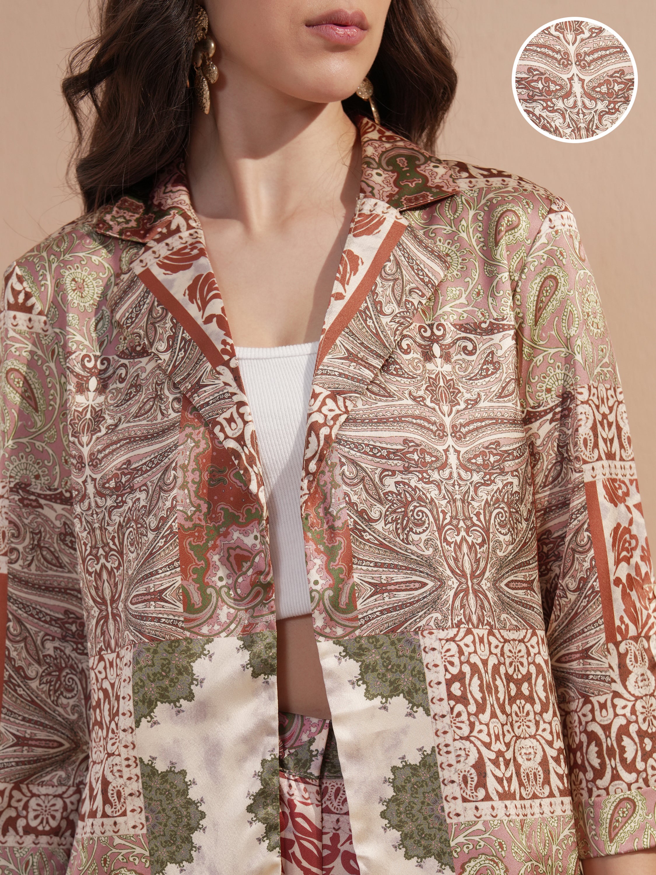 Vishudh Women Cream Blazer With Trouser - Cream - Image 5