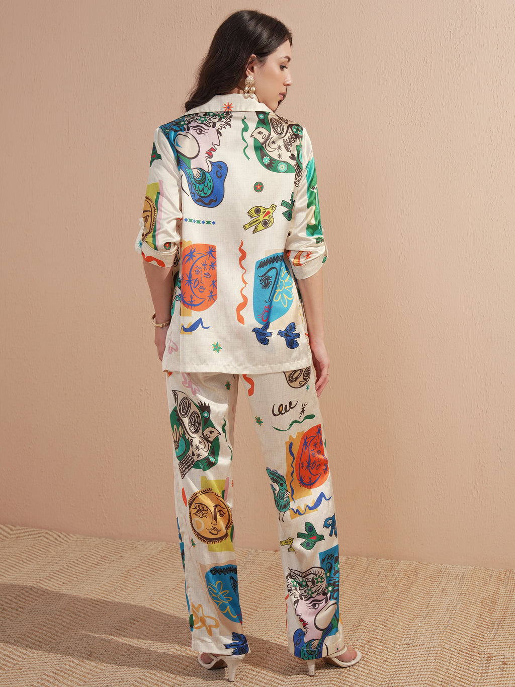 Vishudh Women Off White Blazer With Trouser - Off White - Image 3