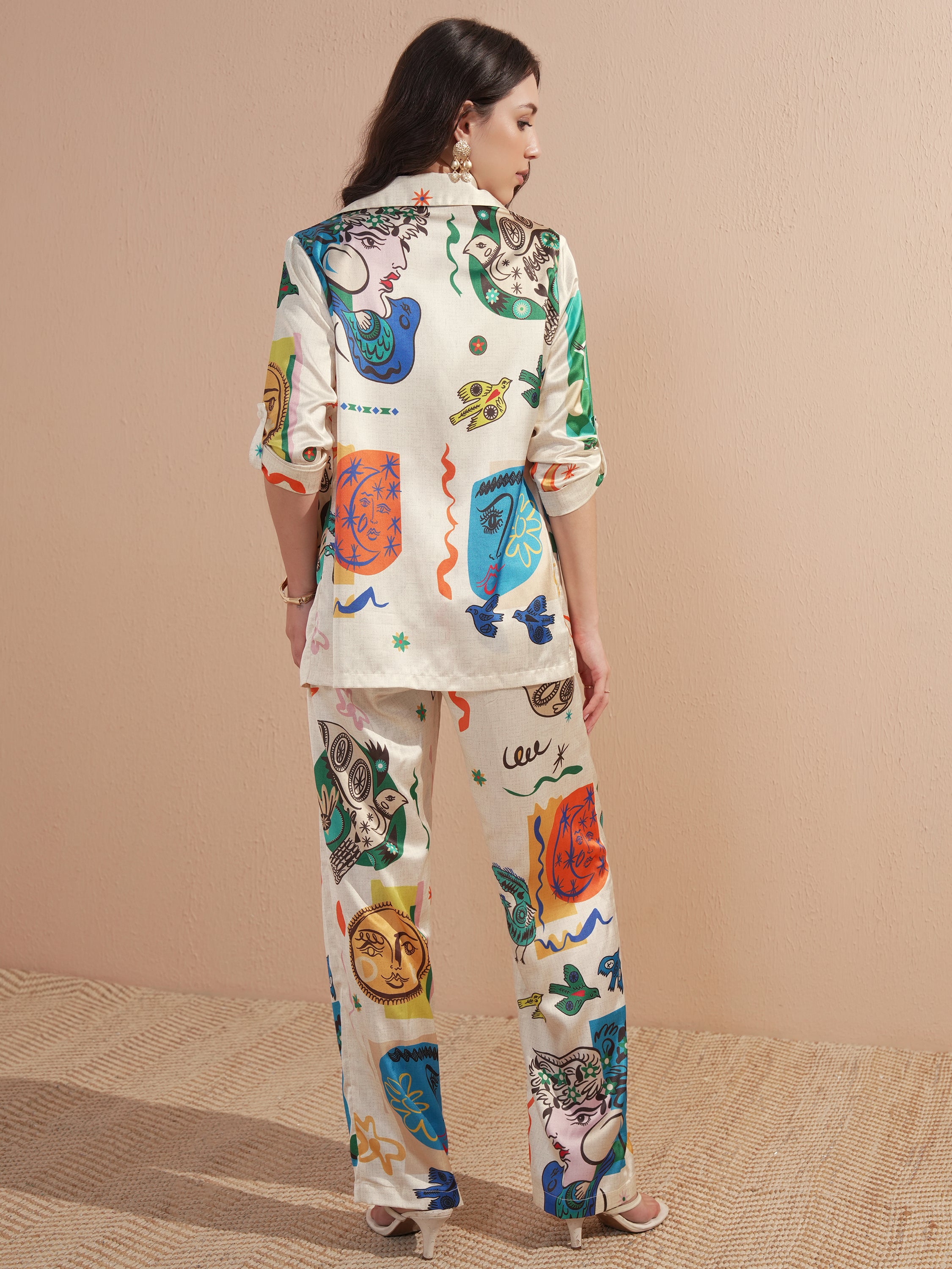 Vishudh Women Off White Blazer With Trouser - Off White - Image 3