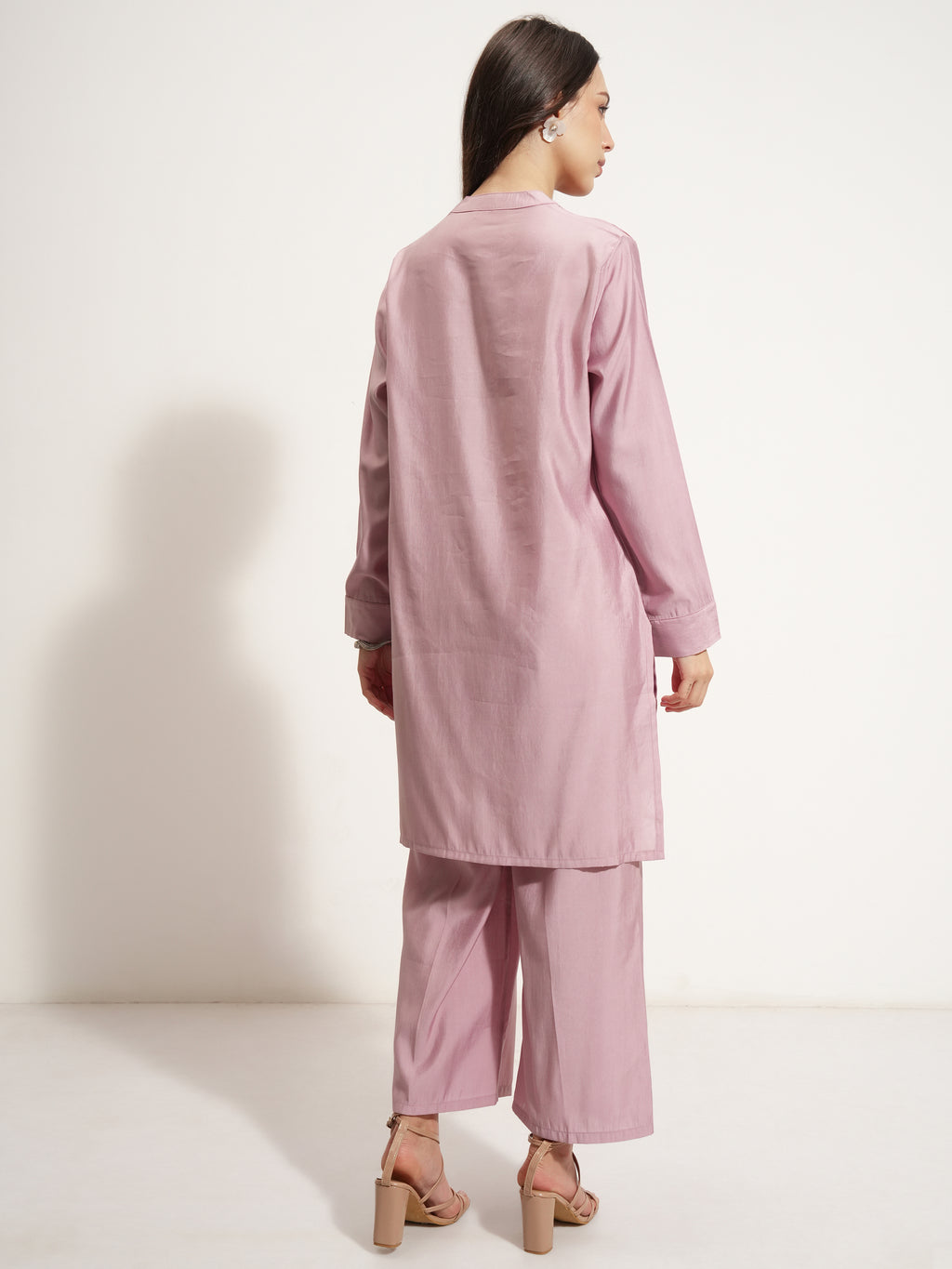 Vishudh Women Rose Tunic With Trouser - Rose - Image 3