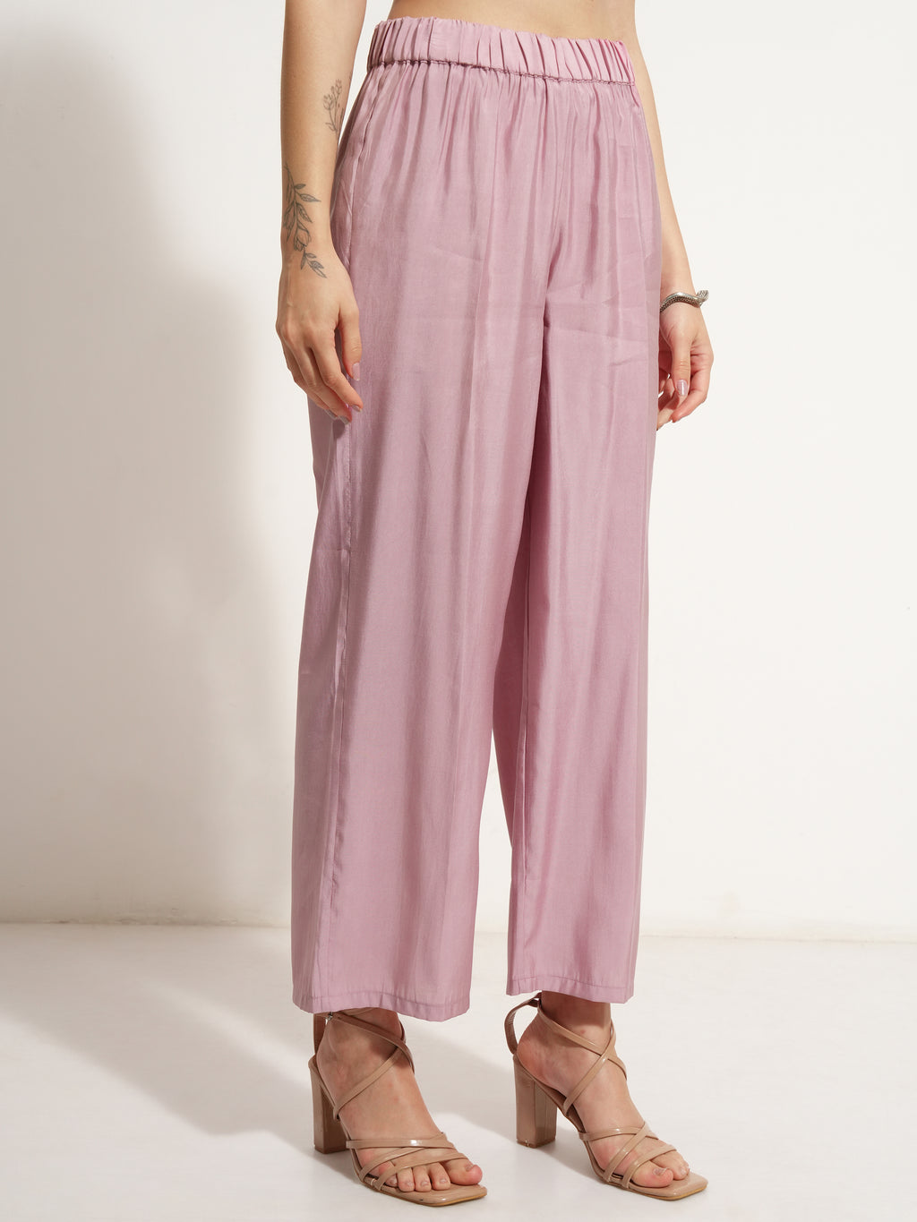 Vishudh Women Rose Tunic With Trouser - Rose - Image 8