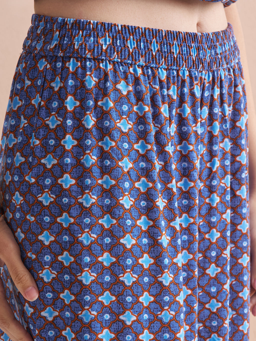 Vishudh Women Navy Blue Top With Palazzos - Navy Blue - Image 8