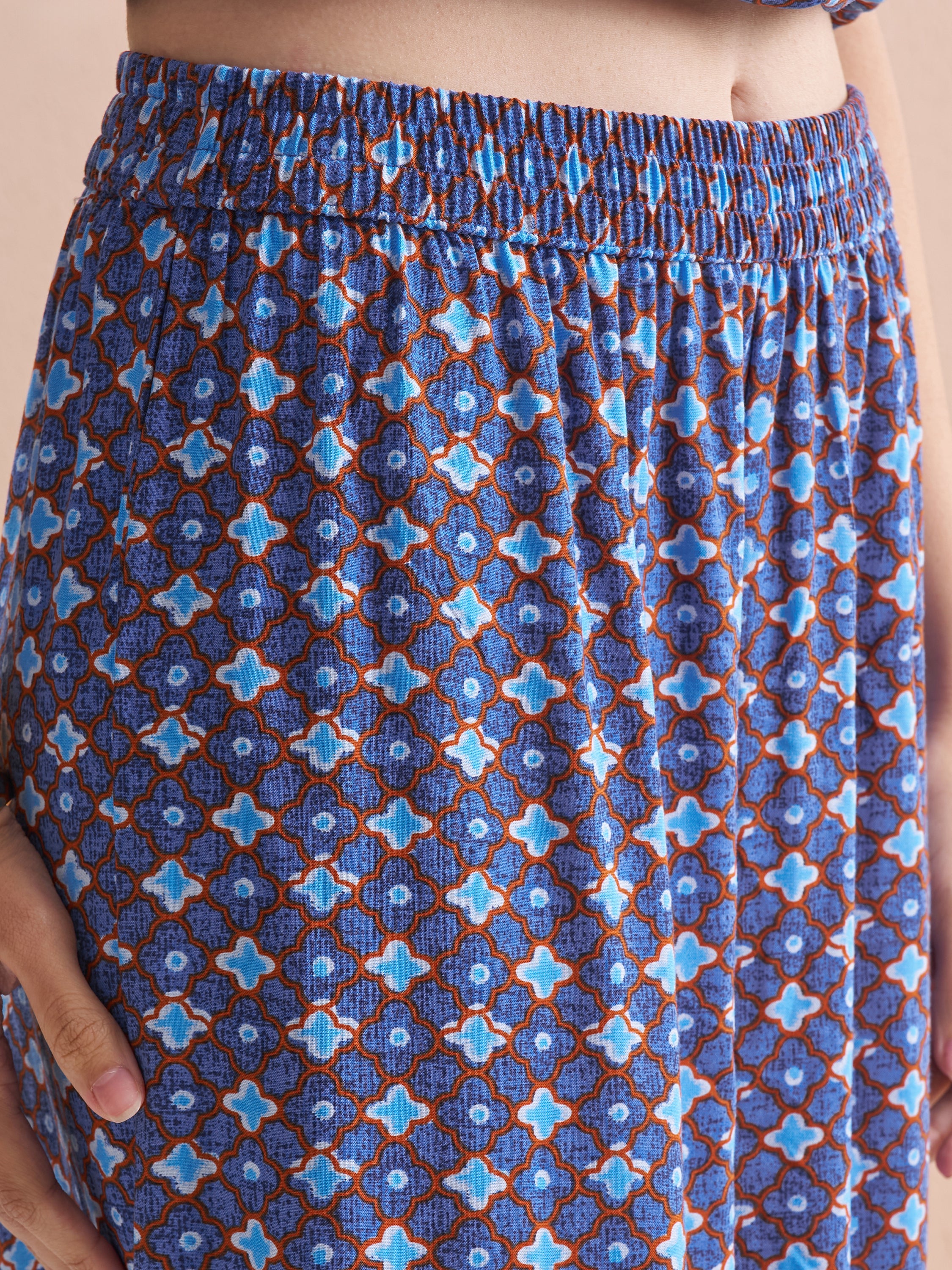 Vishudh Women Navy Blue Top With Palazzos - Navy Blue - Image 8
