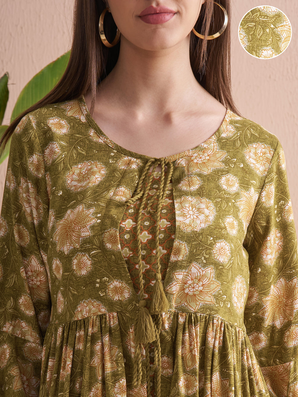 Vishudh Women Green Top With Palazzos - Green - Image 5