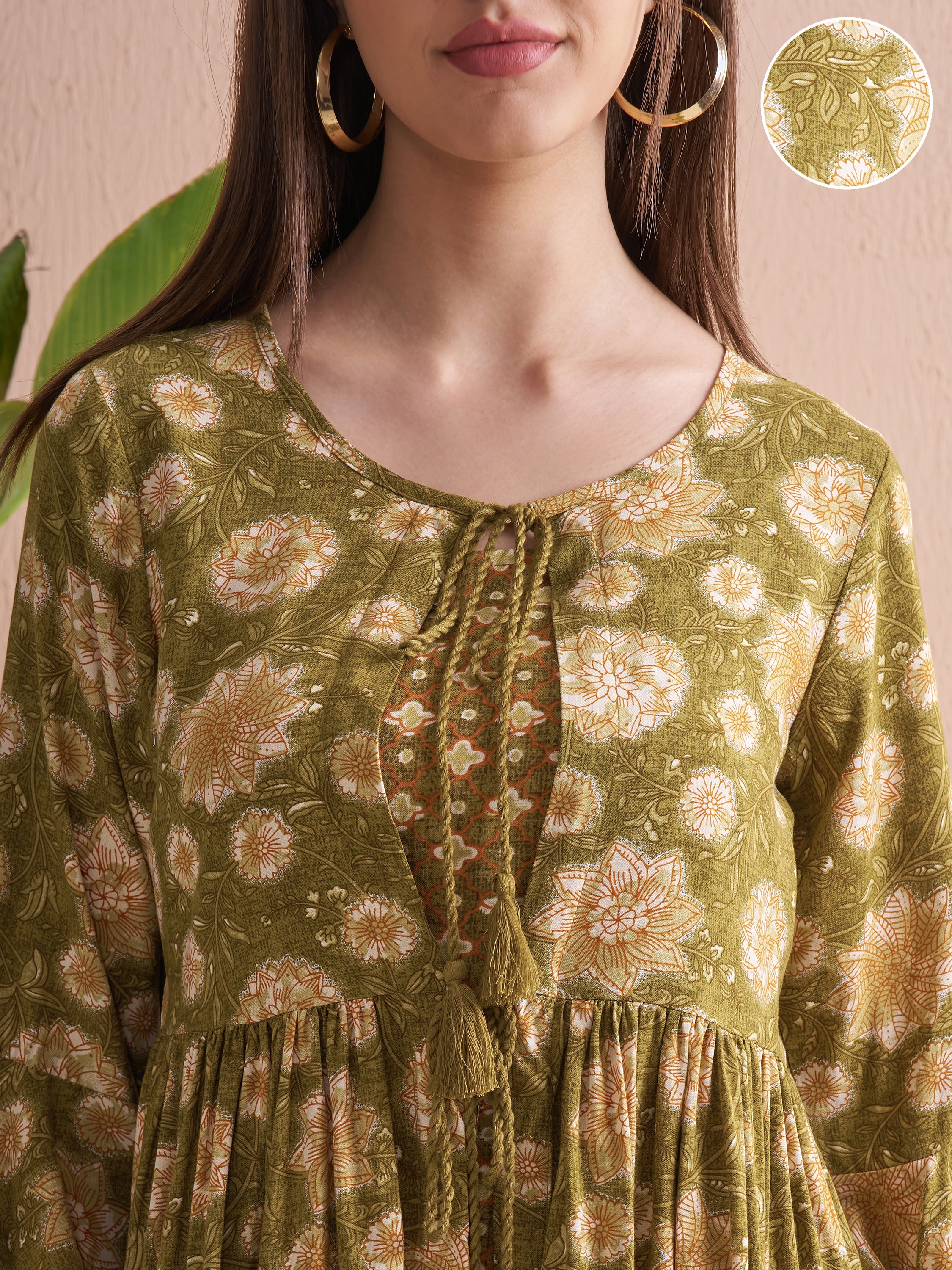Vishudh Women Green Top With Palazzos - Green - Image 5
