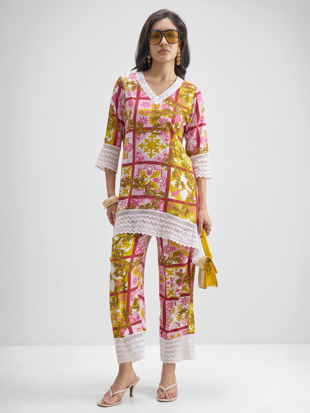 Vishudh Women Multi Top With Trouser Co-Ords - Multi - Image 1