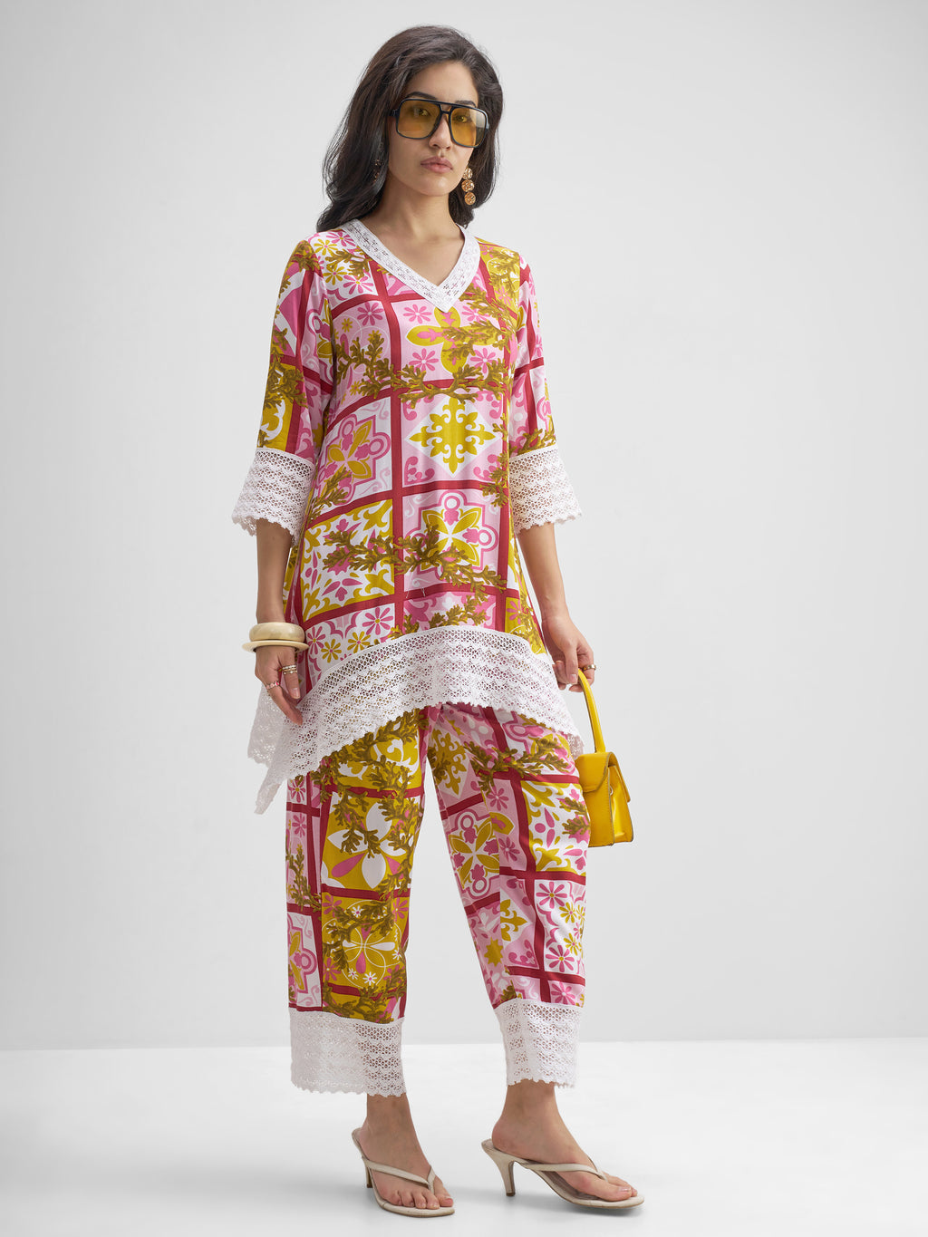 Vishudh Women Multi Top With Trouser Co-Ords - Multi - Image 4