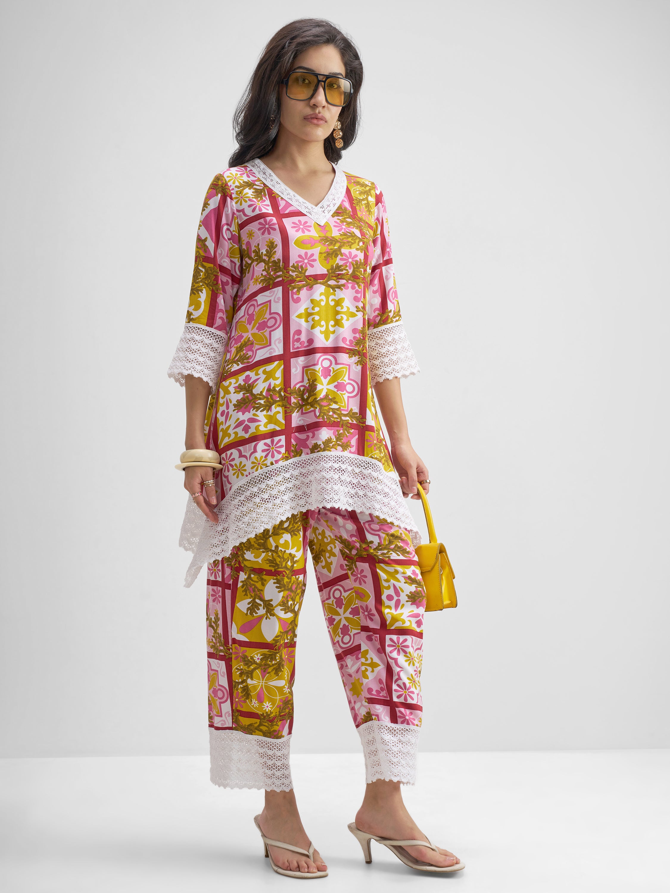 Vishudh Women Multi Top With Trouser Co-Ords - Multi - Image 4