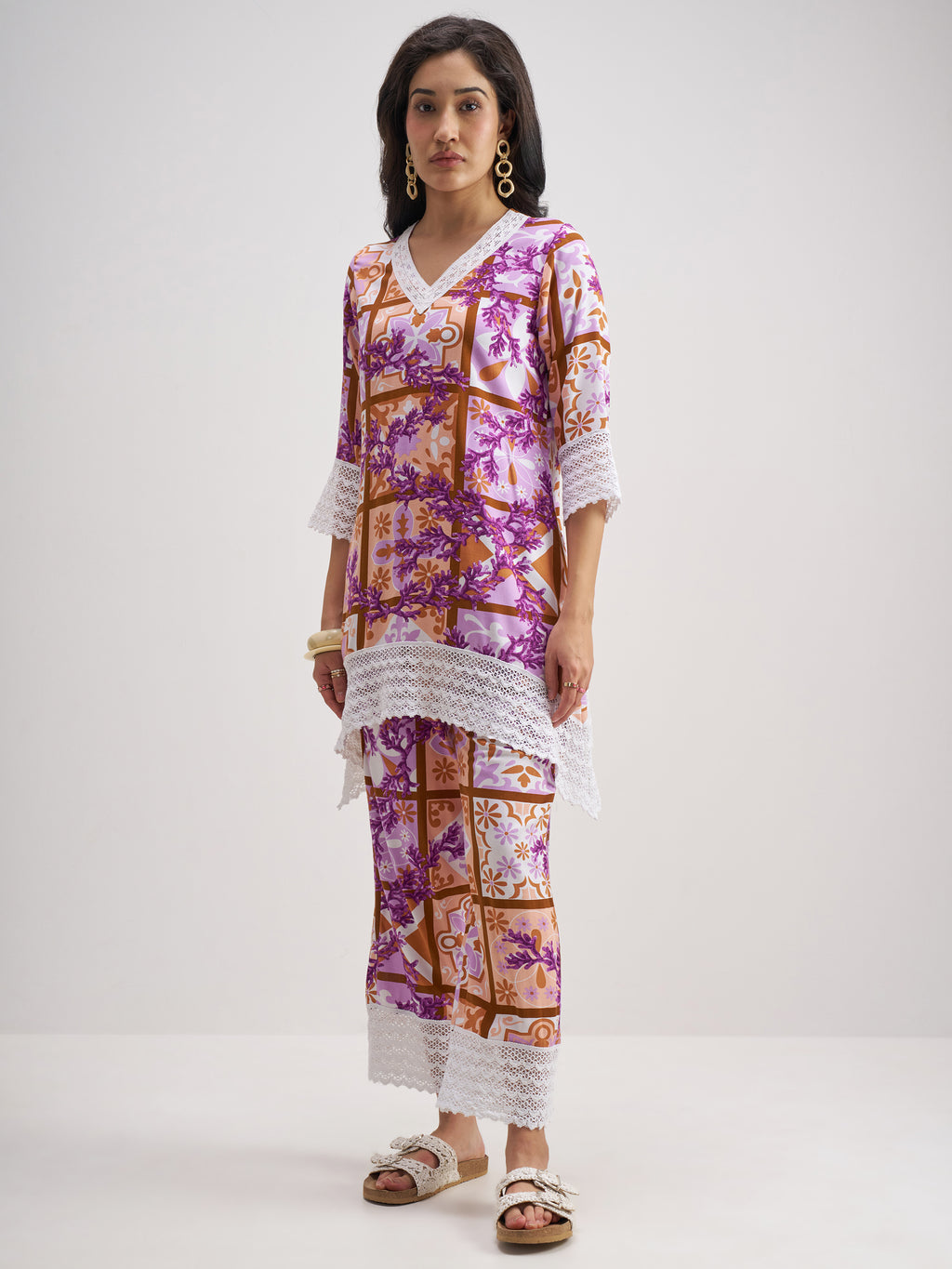 Vishudh Women Multi Top With Trouser Co-Ords - Multi - Image 2