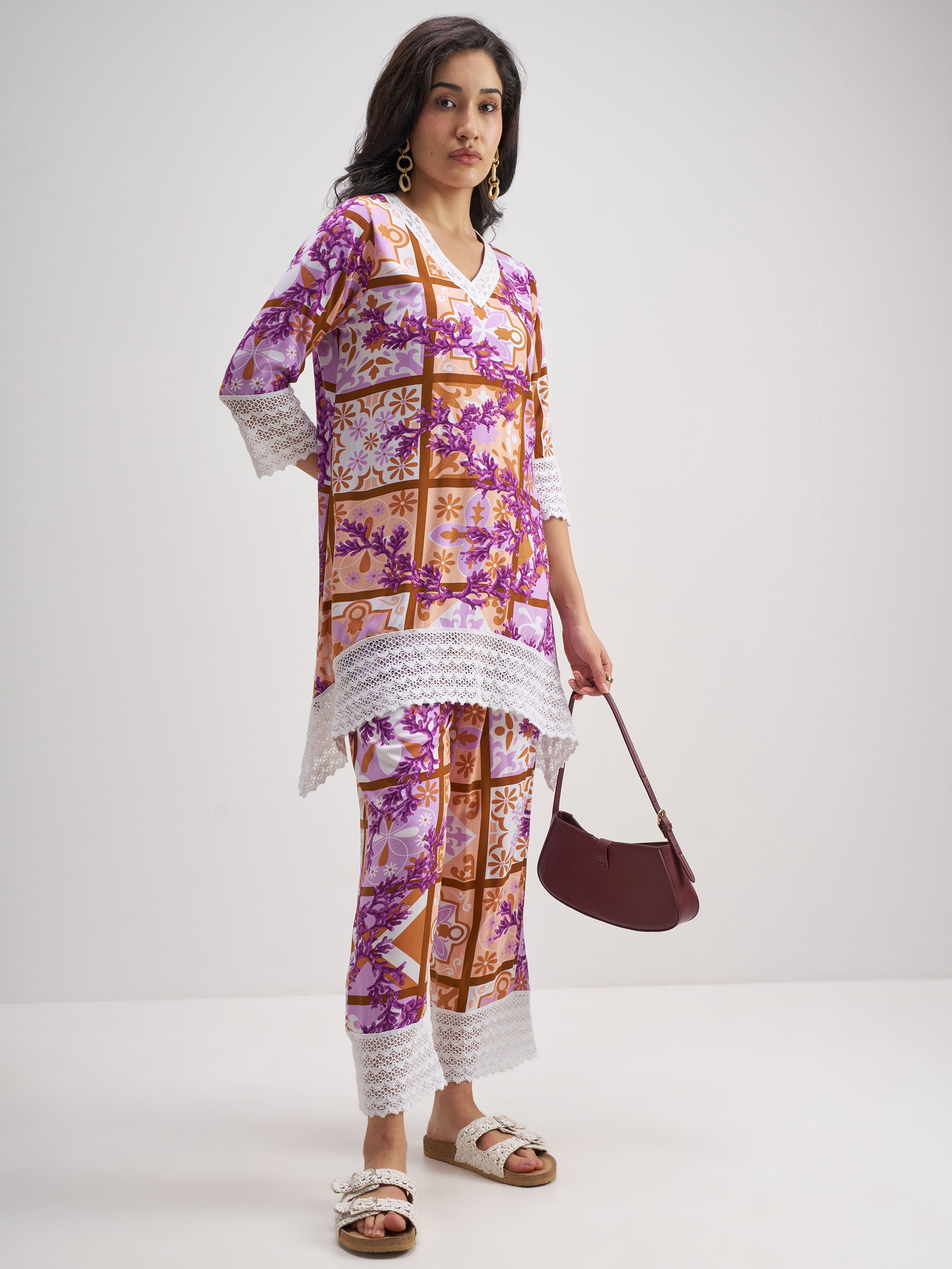 Vishudh Women Multi Top With Trouser Co-Ords - Multi - Image 4
