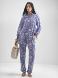 Vishudh Women Purple Top With Trouser Co-Ords - Purple - Image 1