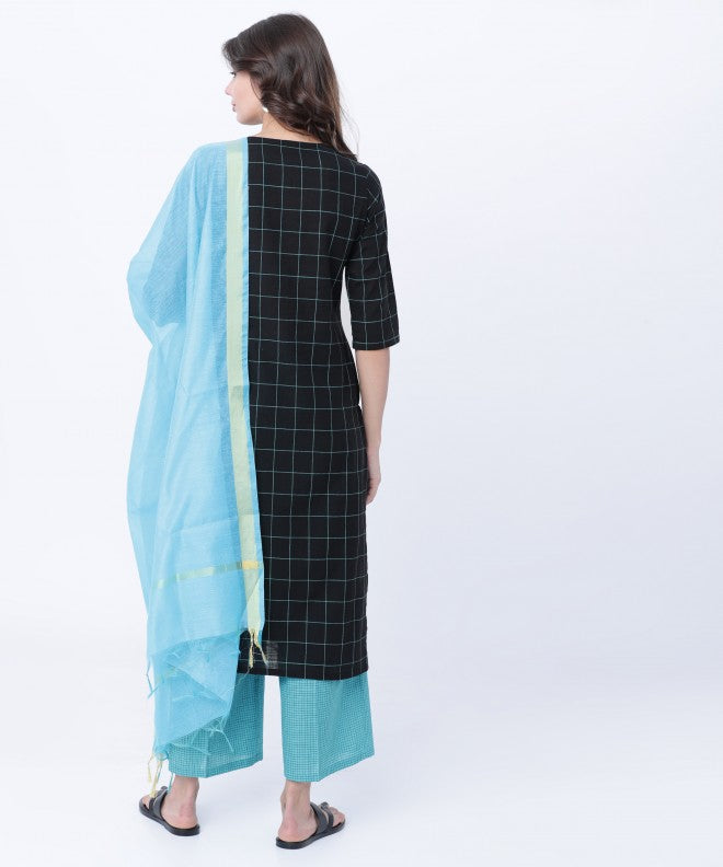 Vishudh Solid Dupatta - Blue - Image 4