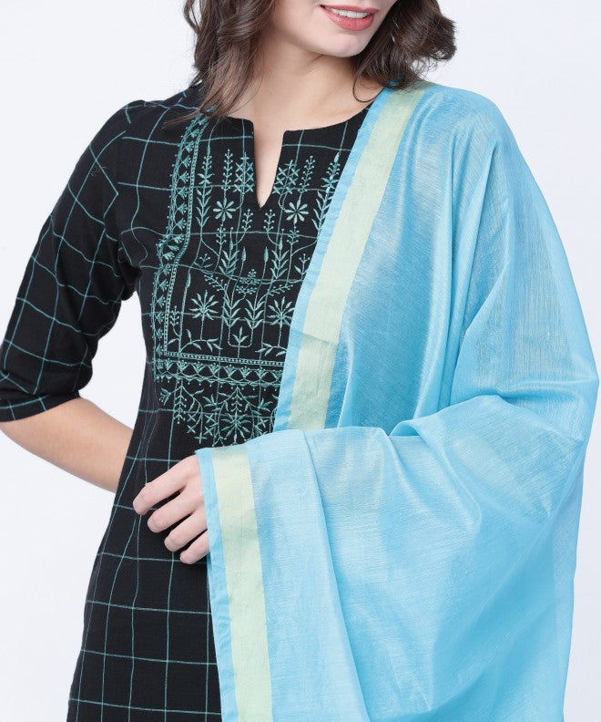Vishudh Solid Dupatta - Blue - Image 5