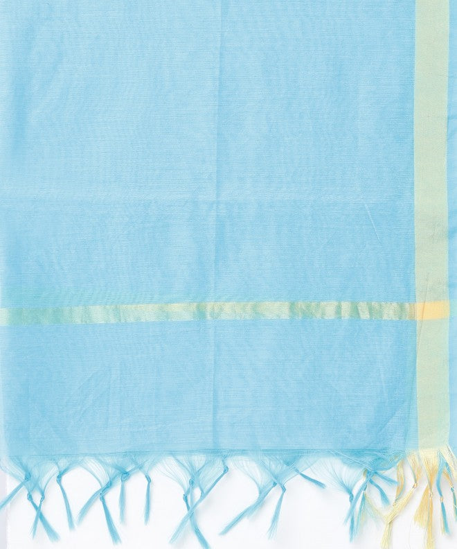 Vishudh Solid Dupatta - Blue - Image 7
