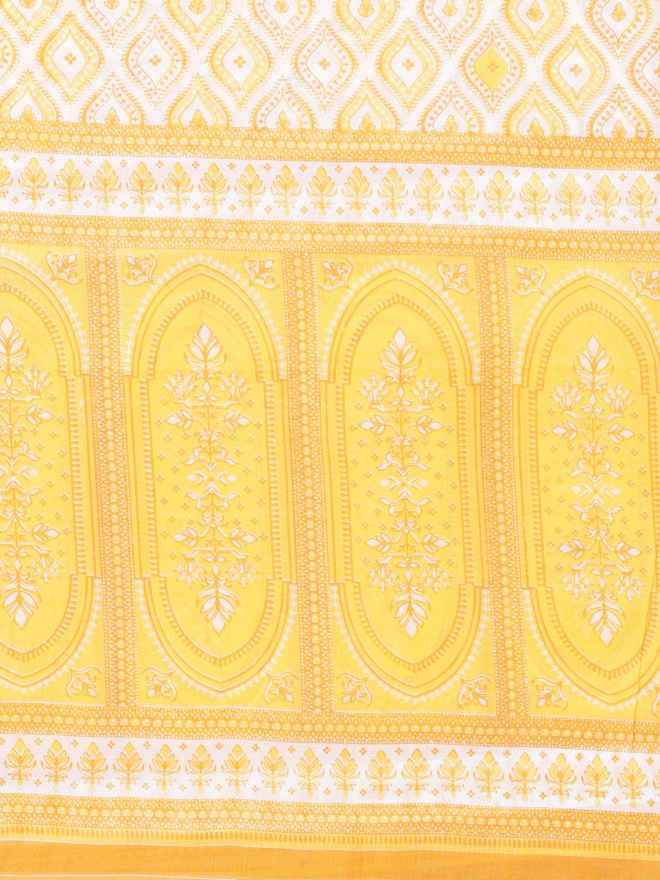 Vishudh Printed Cotton Duppatta - Yellow - Image 7