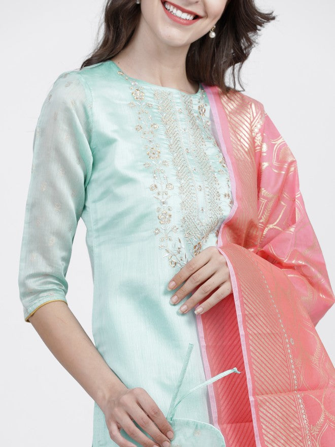Vishudh Women Pink Printed Dupatta - Pink - Image 3