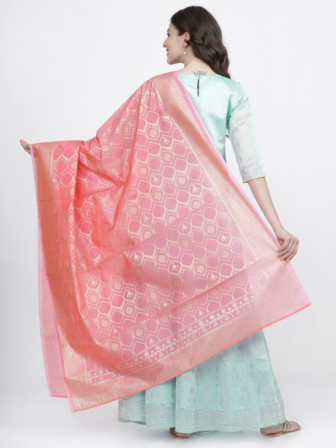 Vishudh Women Pink Printed Dupatta - Pink - Image 5