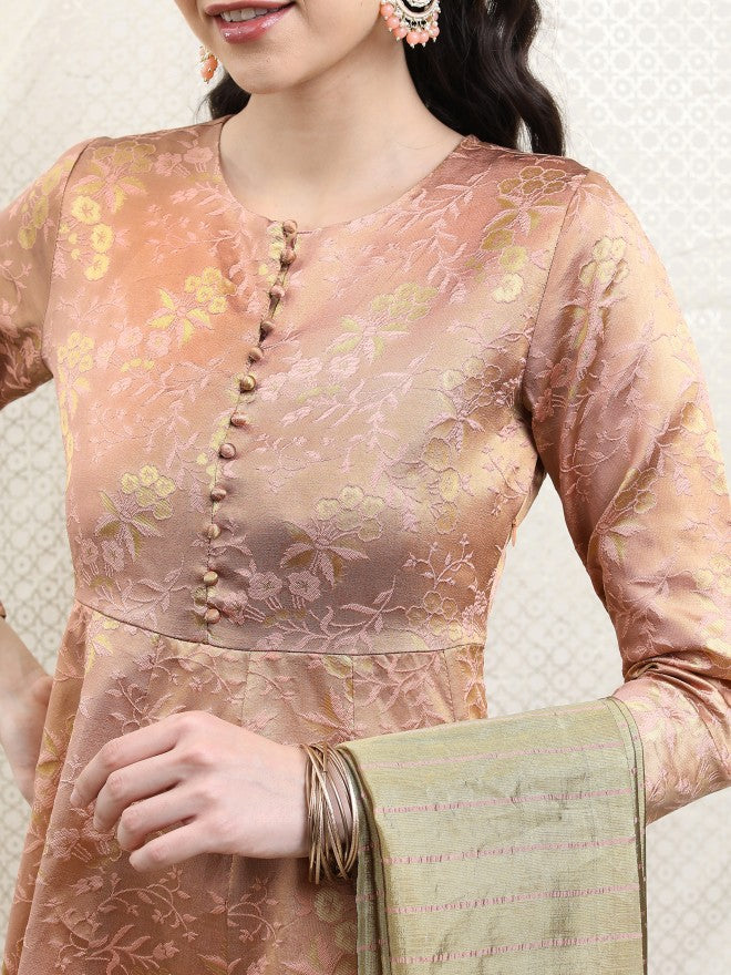 Vishudh Women Pink Self Design A-Line Dress - Pink - Image 5