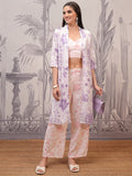 Vishudh Women Lavender Printed Shirt Dress - Lavender - Image 1