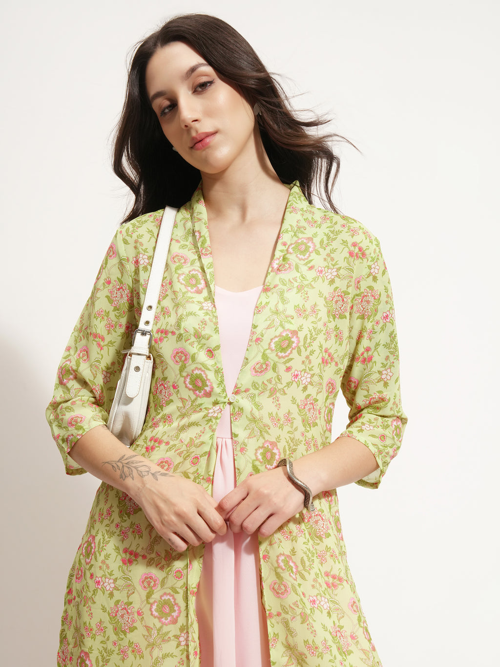 Vishudh Women Pink Printed Maxi Dress - Pink - Image 1