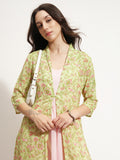 Vishudh Women Pink Printed Maxi Dress - Pink - Image 1