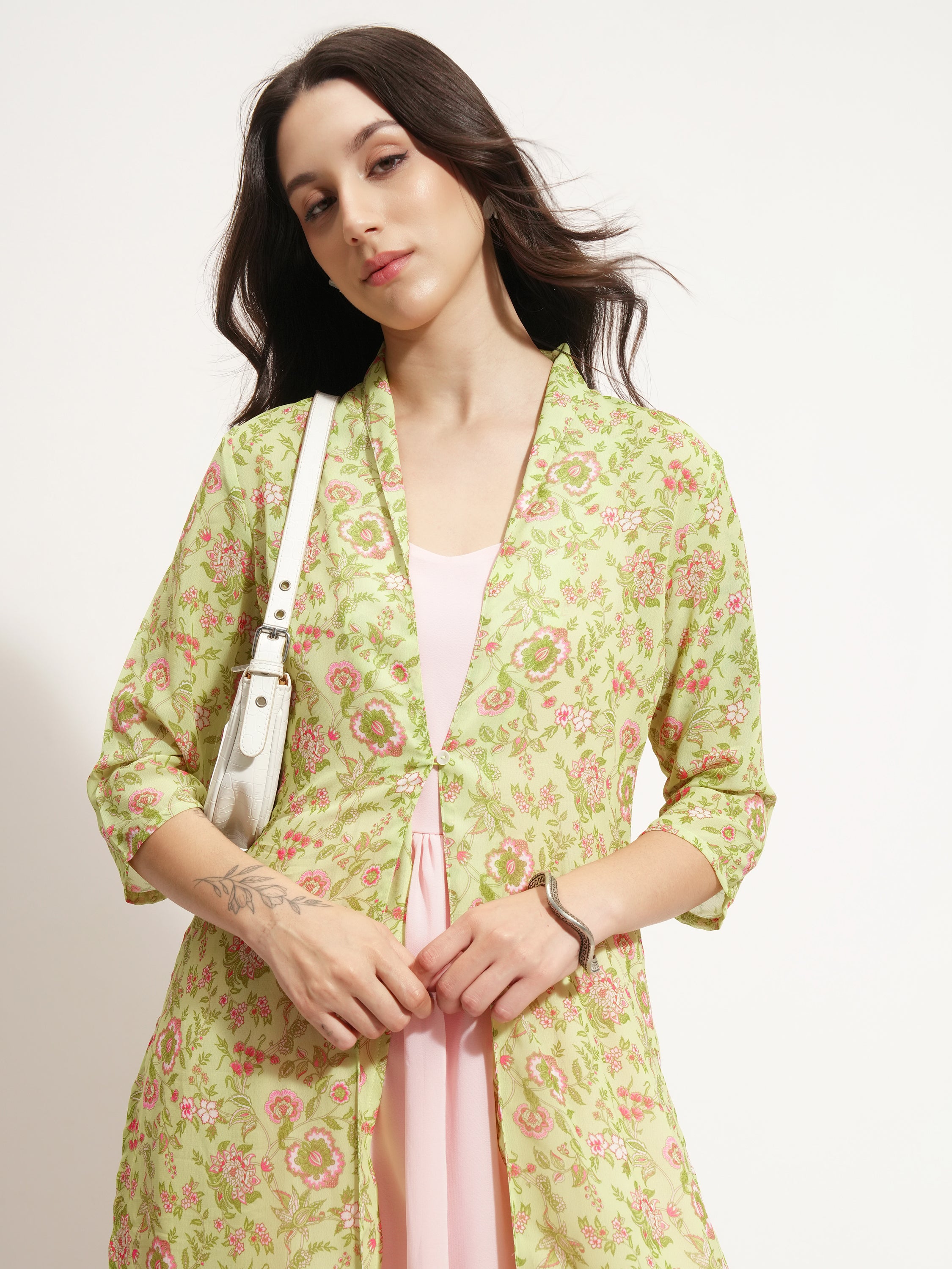 Vishudh Women Pink Printed Maxi Dress - Pink - Image 1