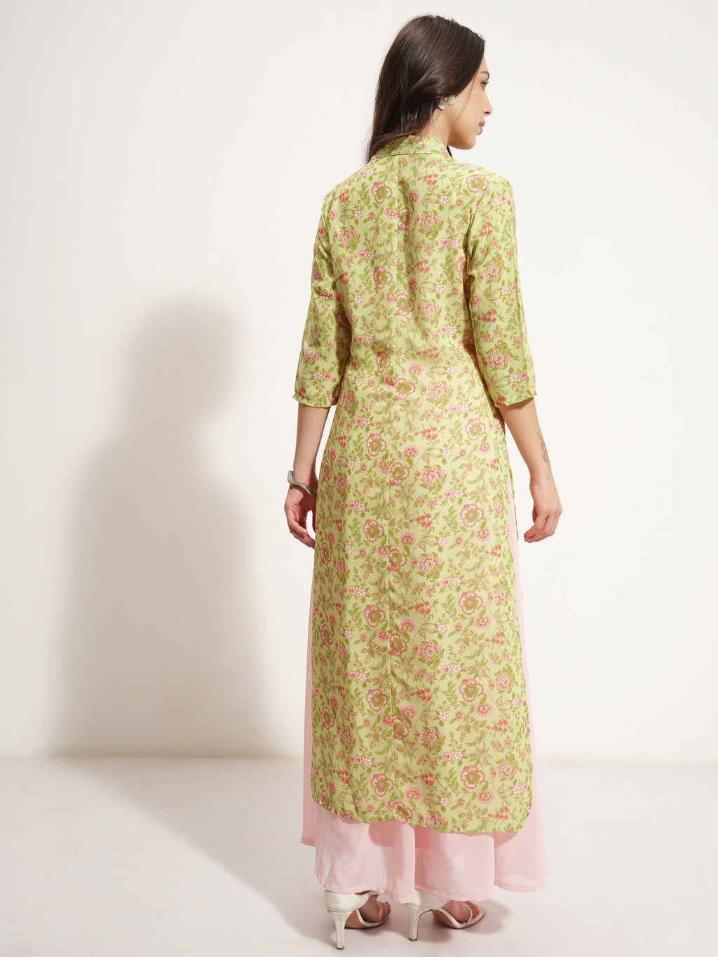 Vishudh Women Pink Printed Maxi Dress - Pink - Image 3