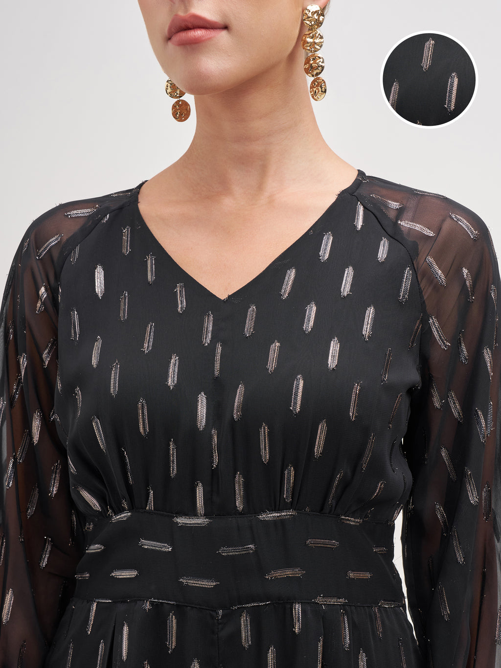 Vishudh Women Black Embellished Jumpsuit - Black - Image 5