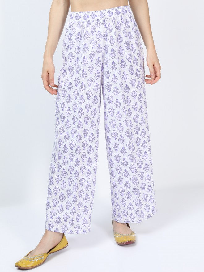 Women Pink & Purple Ethnic Motifs Printed Straight Kurta with Palazzo & Dupatta - Pink - Image 7