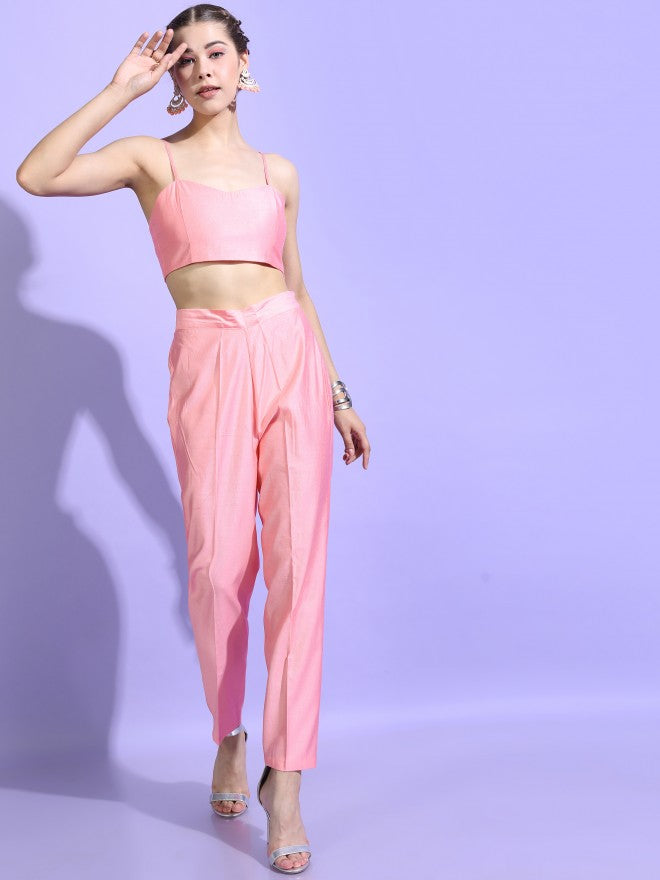 Vishudh Womens Straight Kurta With Palazzo And Dupatta - Pink - Image 7