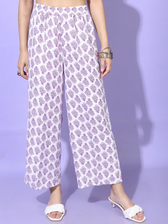 Vishudh Womens A-Line Kurta With Palazzo And Dupatta - White - Image 8