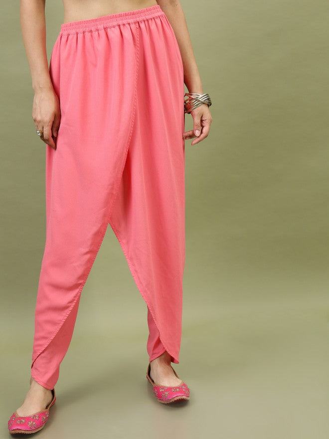 Vishudh Women Embroidered Kaftan Kurta With Dhoti Pant - Orange - Image 8