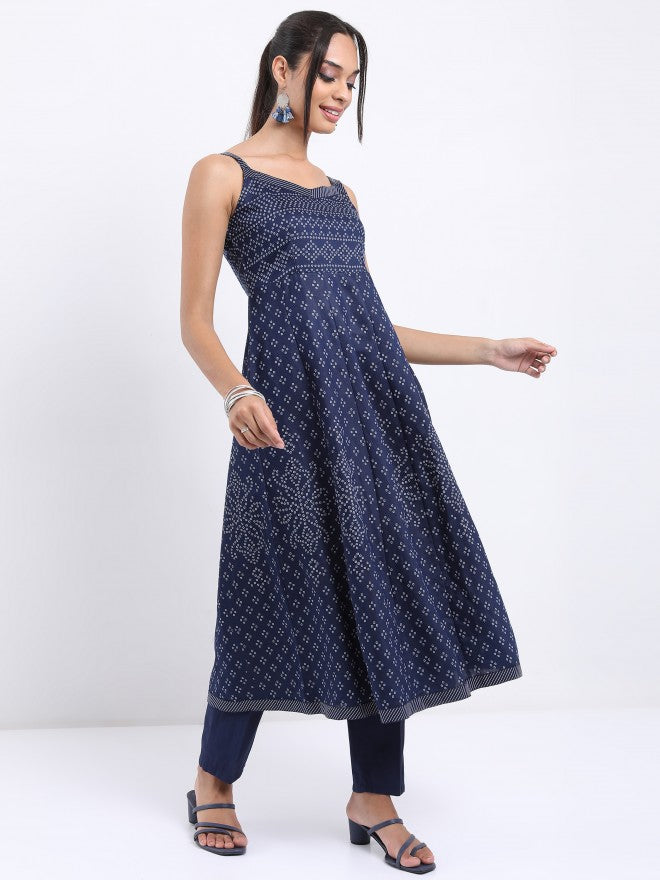 Vishudh Women Blue Printed Kurta With Trouser And Dupatta - Blue - Image 5