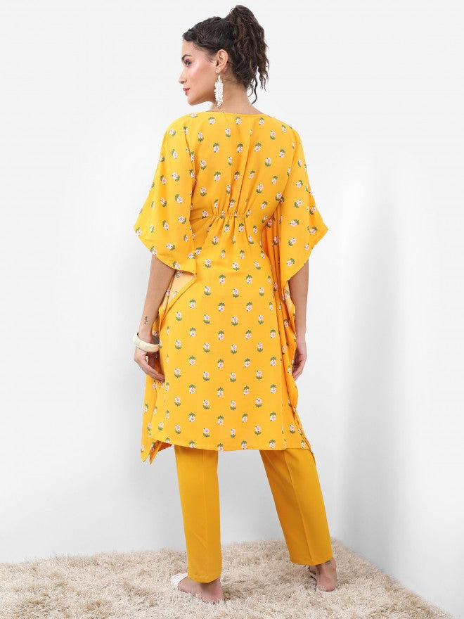 Vishudh Women Yellow Printed Top With Dhoti Pant - Yellow - Image 3