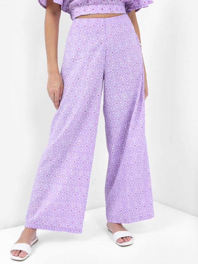 Vishudh Women Lavender Top With Palazzo - Lavender - Image 8
