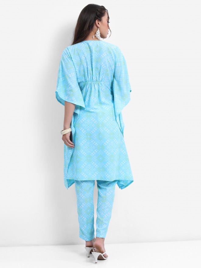Vishudh Women Blue Printed Top With Trouser - Blue - Image 3