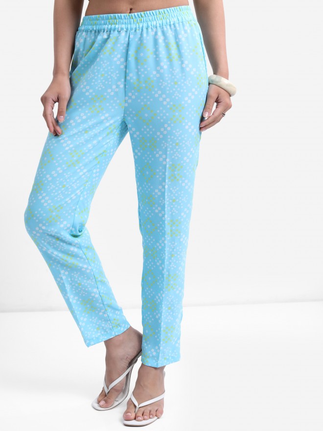 Vishudh Women Blue Printed Top With Trouser - Blue - Image 8