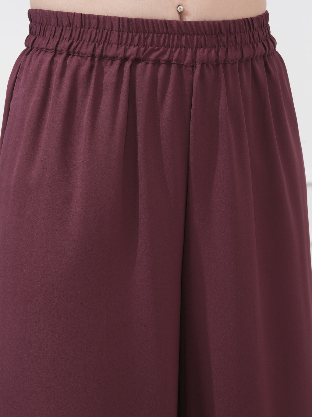 Vishudh Women Burgundy Embroidered Kurta With Palazzo And Dupatta - Burgundy - Image 8