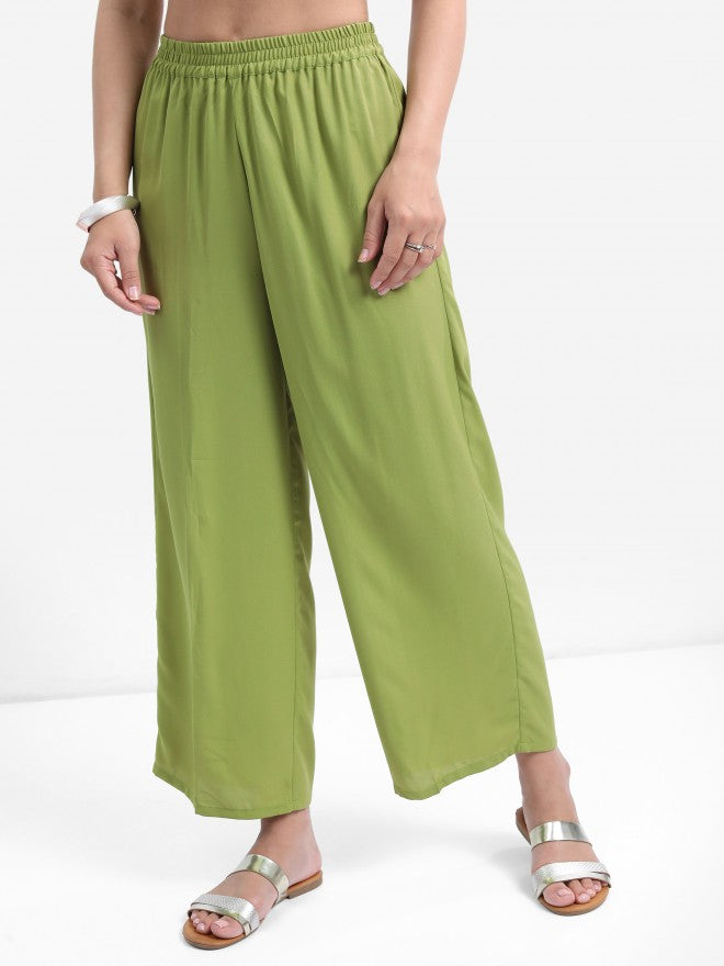 Vishudh Women Green Embroidered Kurta With Palazzo And Dupatta - Green - Image 8