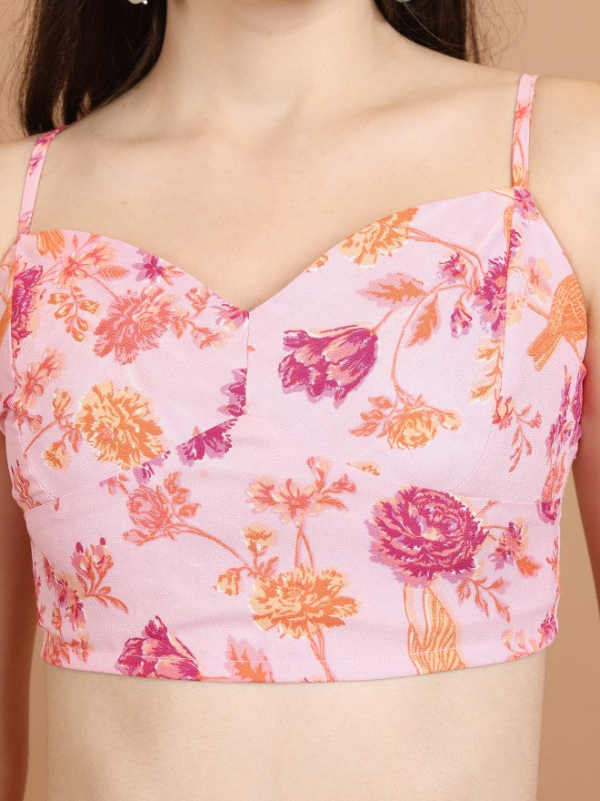 Vishudh Women Pink Top With Palazzos - Pink - Image 5