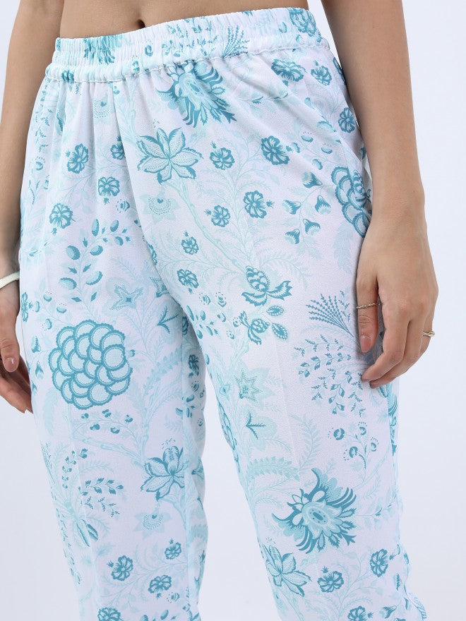 Vishudh Women Blue Printed Kurta With Trouser - Blue - Image 6