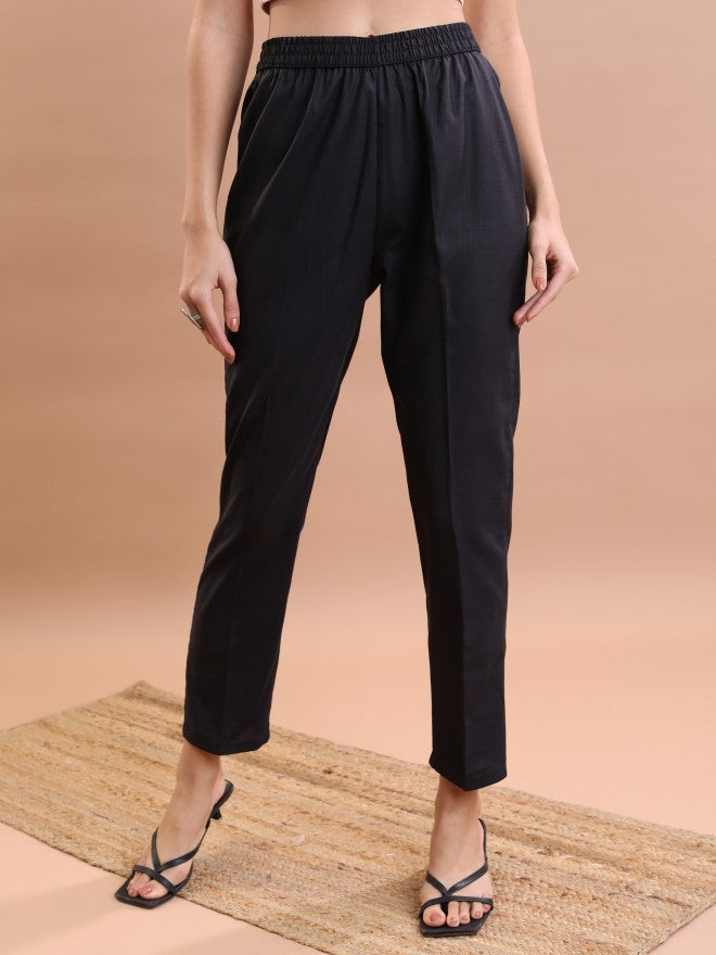 Vishudh Women Black Printed Kurta With Trouser - Black - Image 7
