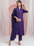 Vishudh Women Purple Solid Kurta With Trouser - Purple - Image 1