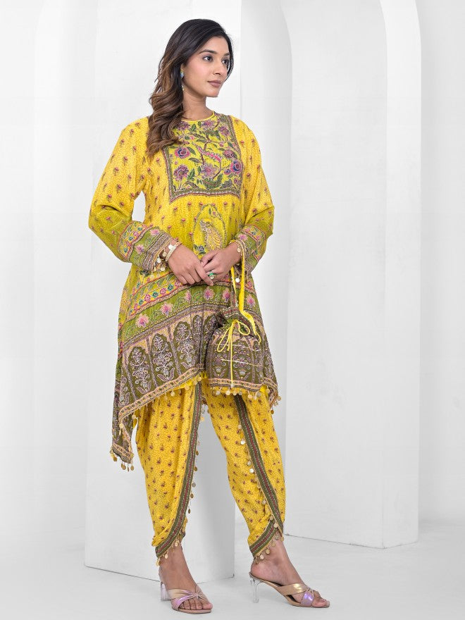 Vishudh Women Yellow Top With Palazzo Co-Ords - Yellow - Image 6