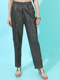 Vishudh Women Black Regular Fit Trouser - Black - Image 1