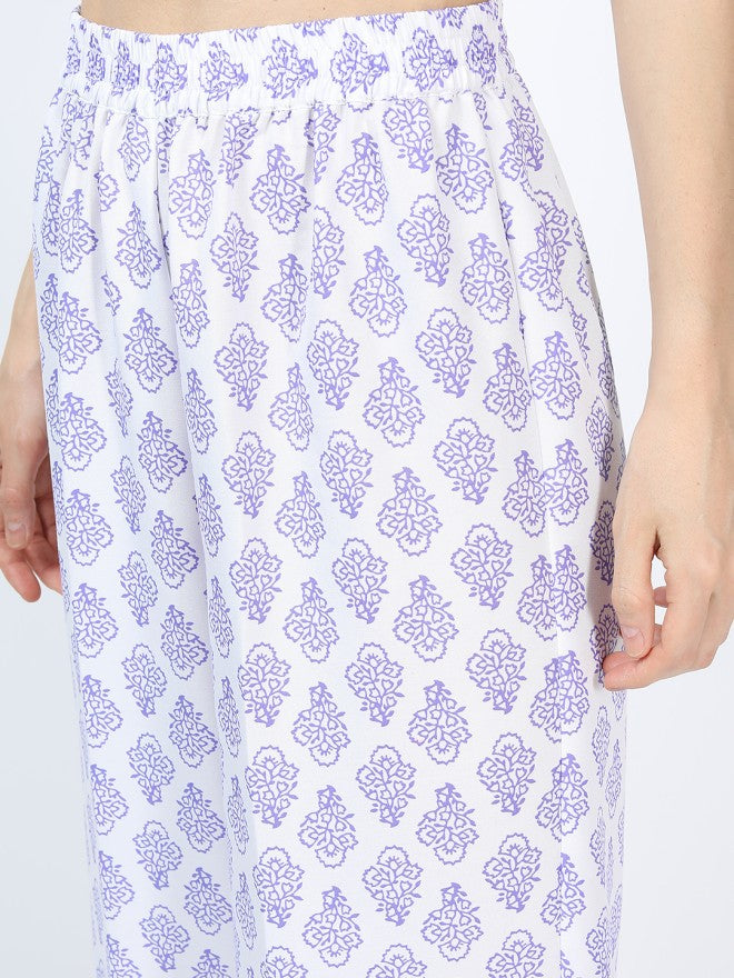 Vishudh Women Pink Printed Kurta With Palazzo And Dupatta - Pink - Image 5