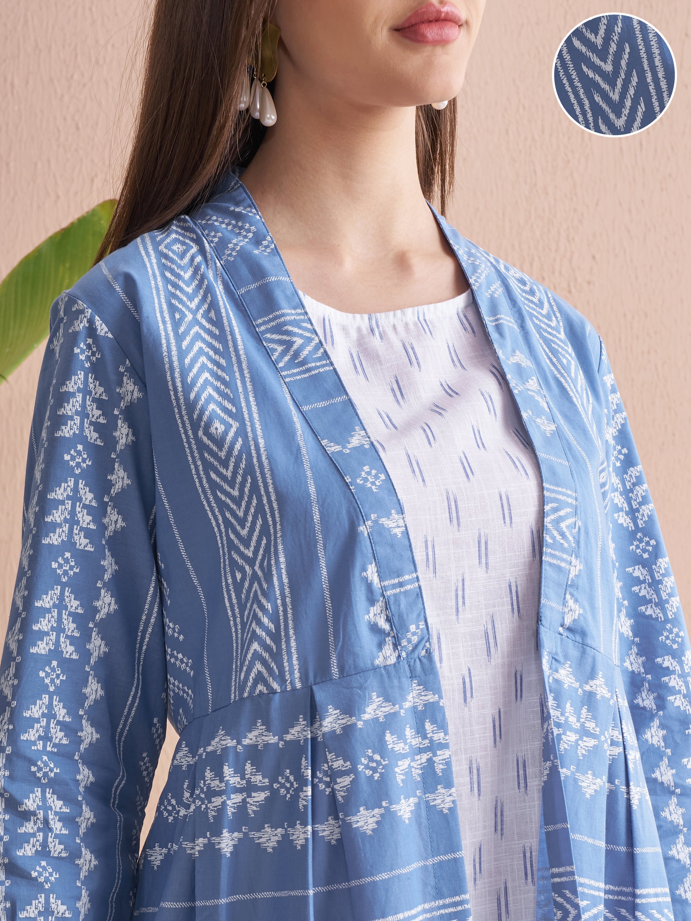 Vishudh Women Blue Top With Palazzos - Blue - Image 5